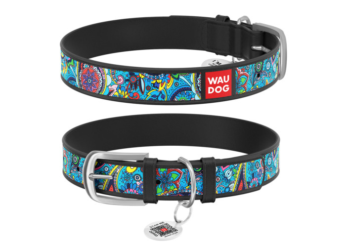 Нашийник WAUDOG Design "Лазур", чорний