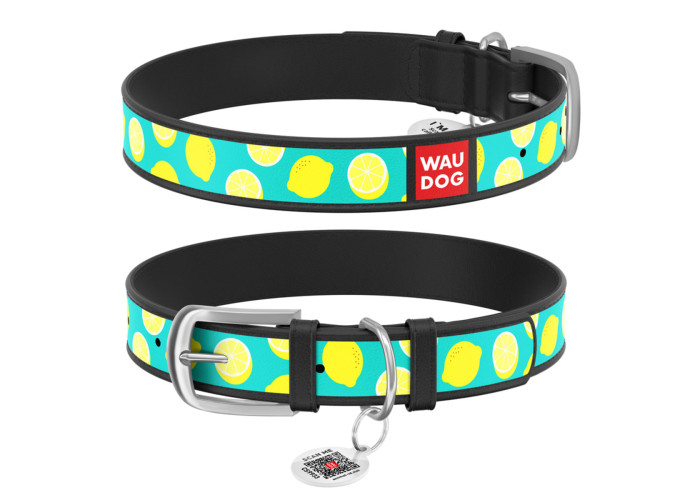 Нашийник WAUDOG Design "Лимони", чорний