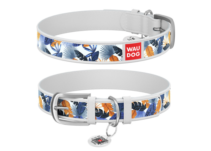 Нашийник WAUDOG Design "Джунглі", білий