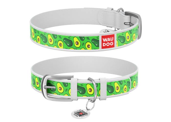 Нашийник WAUDOG Design "Авокадо", білий