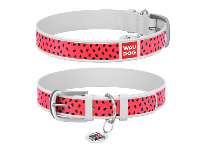 Нашийник WAUDOG Design "Кавун", білий