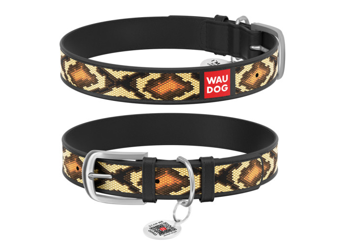 Нашийник WAUDOG Design "Змія", чорний