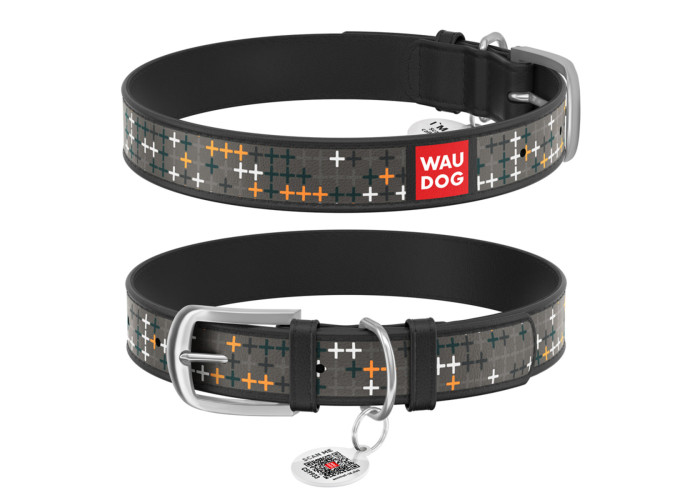 Ошейник WAUDOG Design "Крестики", черный