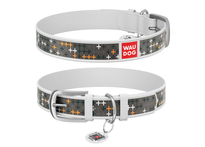 Нашийник WAUDOG Design "Хрестики", білий