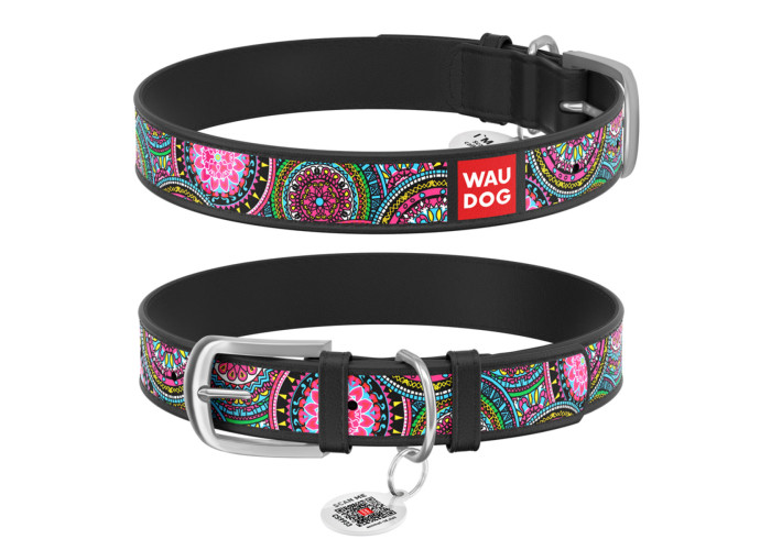 Нашийник WAUDOG Design "Мандали", чорний