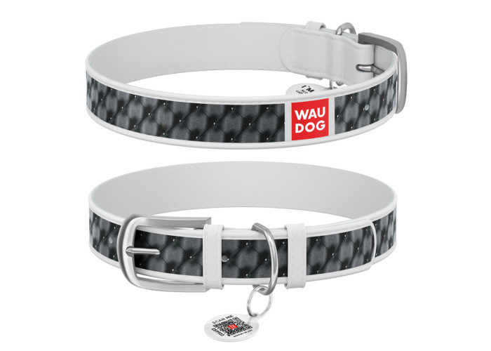 Ошейник WAUDOG Design "Капитоне", белый