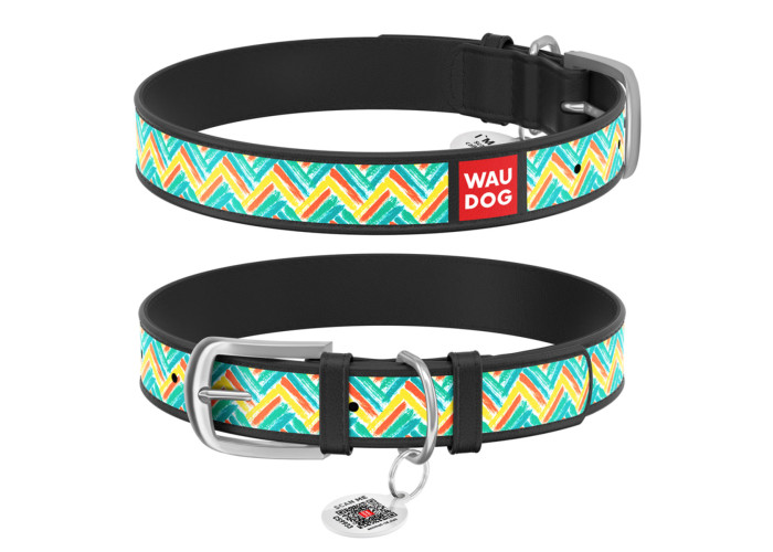Нашийник WAUDOG Design "Зигзаг", чорний