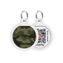 Адресник для собак и котов металлический WAUDOG Smart ID c QR паспортом "Камо зелёный" круг