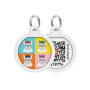 Адресник для собак и котов металлический WAUDOG Smart ID c QR паспортом "Французский бульдог" круг