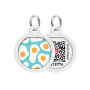 Адресник для собак та котів металевий WAUDOG Smart ID c QR паспортом "Яєчня" коло