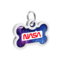 Адресник для собак и котов металлический WAUDOG Smart ID c QR паспортом, NASA21 кость