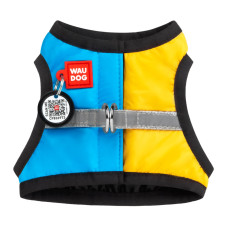 Шлея для собак мягкая WAUDOG Clothes c QR паспортом "Colors of freedom"