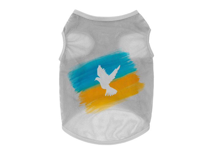 Майка для собак WAUDOG Clothes "Флаг" (сетка), серый