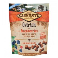 Лакомство для собак Carnilove Dog Crunchy Snack Ostrich with Blackberries для здоровья сердца у собак – со страусом и ежевикой, 200 г