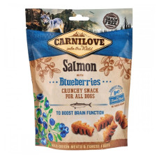 Лакомство для собак Carnilove Dog Crunchy Snack Salmon with Blueberries для улучшения работы мозга у собак – с лососем и черникой, 200 г