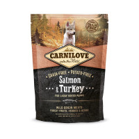 Сухой корм Carnilove Puppy Large Breed Salmon & Turkey для щенков и молодых собак крупных пород, лосось и индейка, 1,5 кг