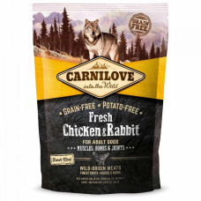 Сухой корм Carnilove Fresh Adult Adult Chicken & Rabbit для взрослых собак всех пород, курица и кролик, 1,5 кг