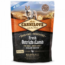 Сухой корм Carnilove Fresh Adult Small Breed Ostrich & Lamb для взрослых собак мелких пород, ягненок и страус, 1,5 кг
