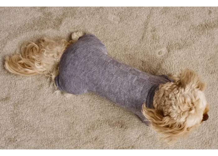 Костюм трикотажный кубики для собак DogsBomba, серый