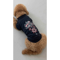 Футболка для собак DogsBomba Вишиванка, чорна