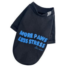 Футболка для собак DogsBomba Less Stress, черная