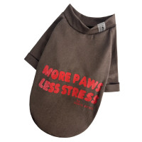 Футболка для собак DogsBomba Less Stress, шоколад