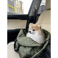 Сумка-автогамак DogsBomba для собак вагою до 7 кг, 37*32*37, хакі