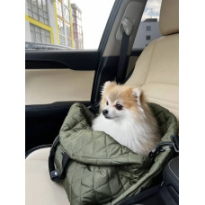 Сумка-автогамак DogsBomba для собак весом до 7 кг, 37*32*37, хаки