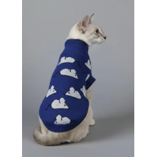 Свитер для котов вязаный DogsBomba Мышки, синий
