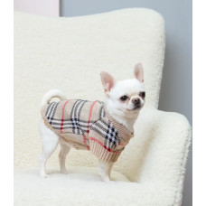 Свитер для собак вязаный DogsBomba Burberry, бежевый