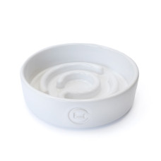 Керамическая миска для медленного кормления Harley and Cho Slow Feeder White, белая