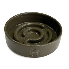 Керамическая миска для медленного кормления Harley and Cho Slow Feeder Olive, оливковая