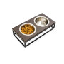 Миски на подставке Lunch Bar Brown wood + Black