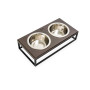 Миски на подставке Lunch Bar Brown wood + Black