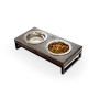 Миски на подставке Lunch Bar Brown wood + Black