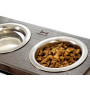 Миски на подставке Lunch Bar Brown wood + Black
