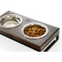 Миски на подставке Lunch Bar Brown wood + Black