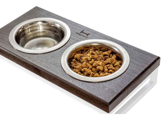Миски на подставке Lunch Bar Brown wood + White