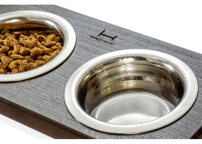 Миски на подставке Lunch Bar Brown wood + White