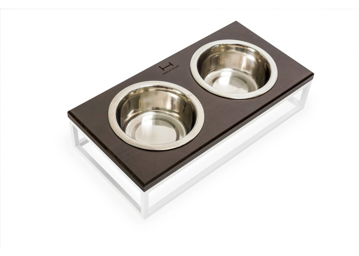 Миски на подставке Lunch Bar Brown wood + White