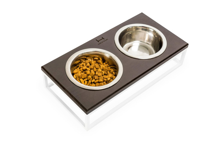 Миски на подставке Lunch Bar Brown wood + White