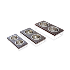 Миски на подставке Lunch Bar Brown wood + White