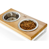 Миски на подставке Lunch Bar Natural wood + White