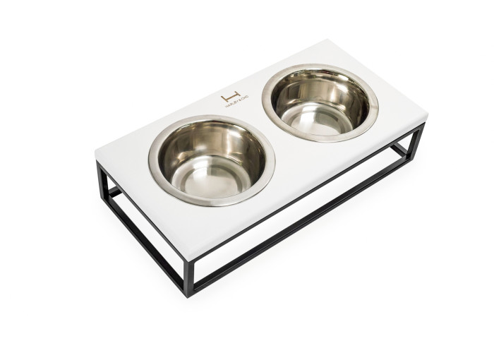 Миски на подставке Lunch Bar White wood + Black