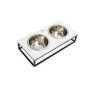 Миски на подставке Lunch Bar White wood + Black