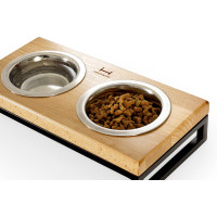 Миски на подставке Lunch Bar Natural wood + Black