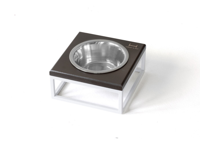 Одна миска на подставке Lunch Bar Brown wood + White
