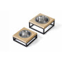 Одна миска на подставке Lunch Bar Natural wood + Black