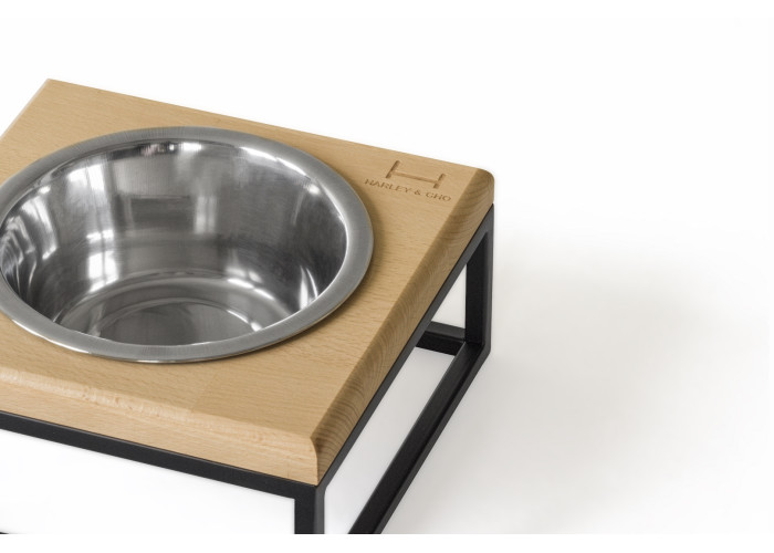 Одна миска на подставке Lunch Bar Natural wood + Black
