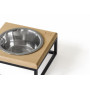 Одна миска на подставке Lunch Bar Natural wood + Black
